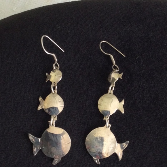 Silver Fish Earrings - Picture 4 of 4